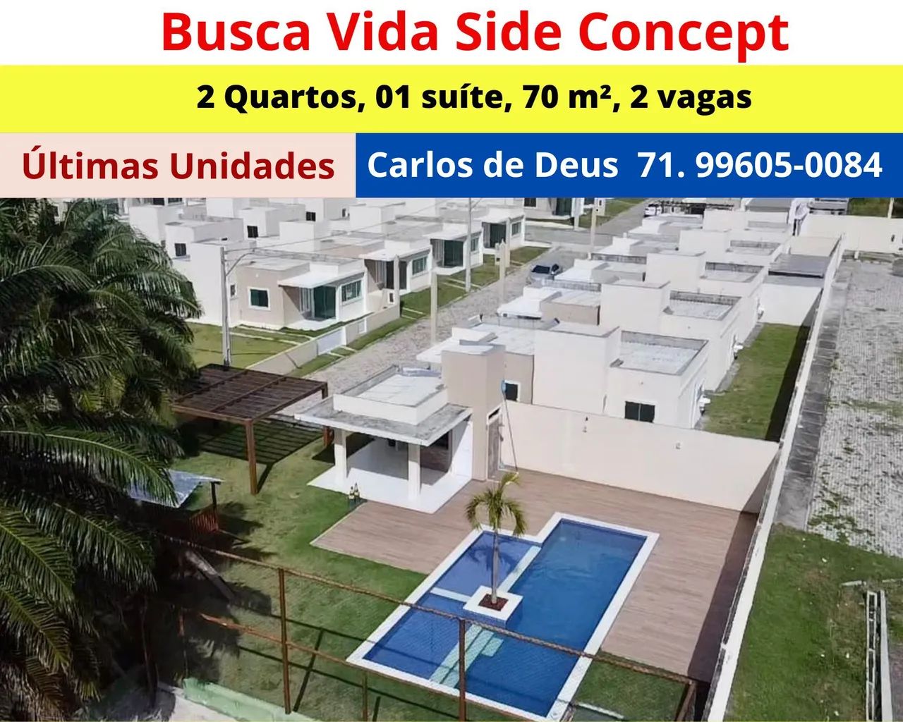 Busca Vida Side Concept, 2 quartos, 01 suíte, 70 m², 2 vagas, excelente  infraestrutura, e