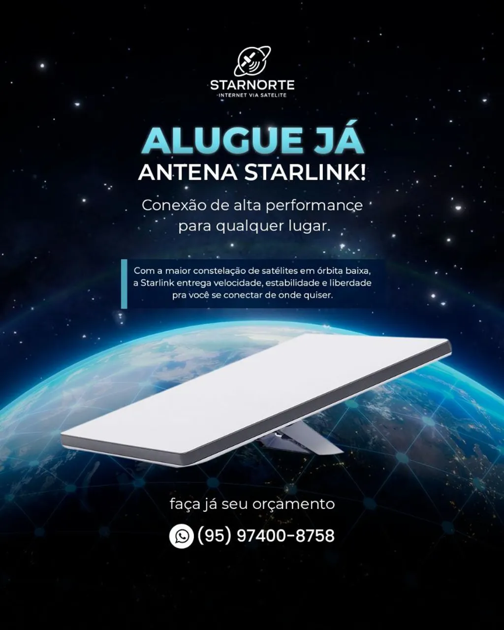Aluguel de Antena Starlink - Internet via Satélite