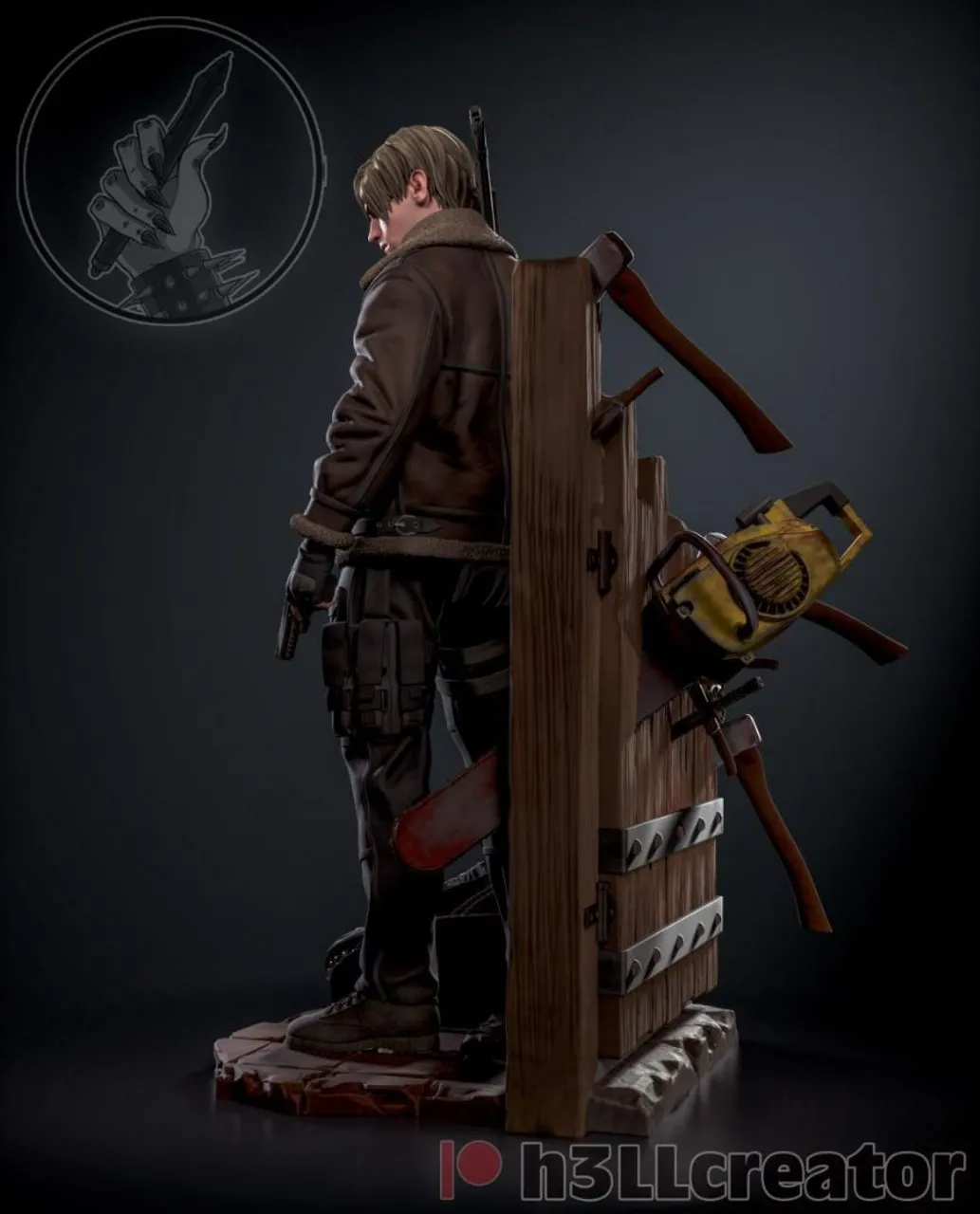 Estátua Leon S. Kennedy Resident Evil 4