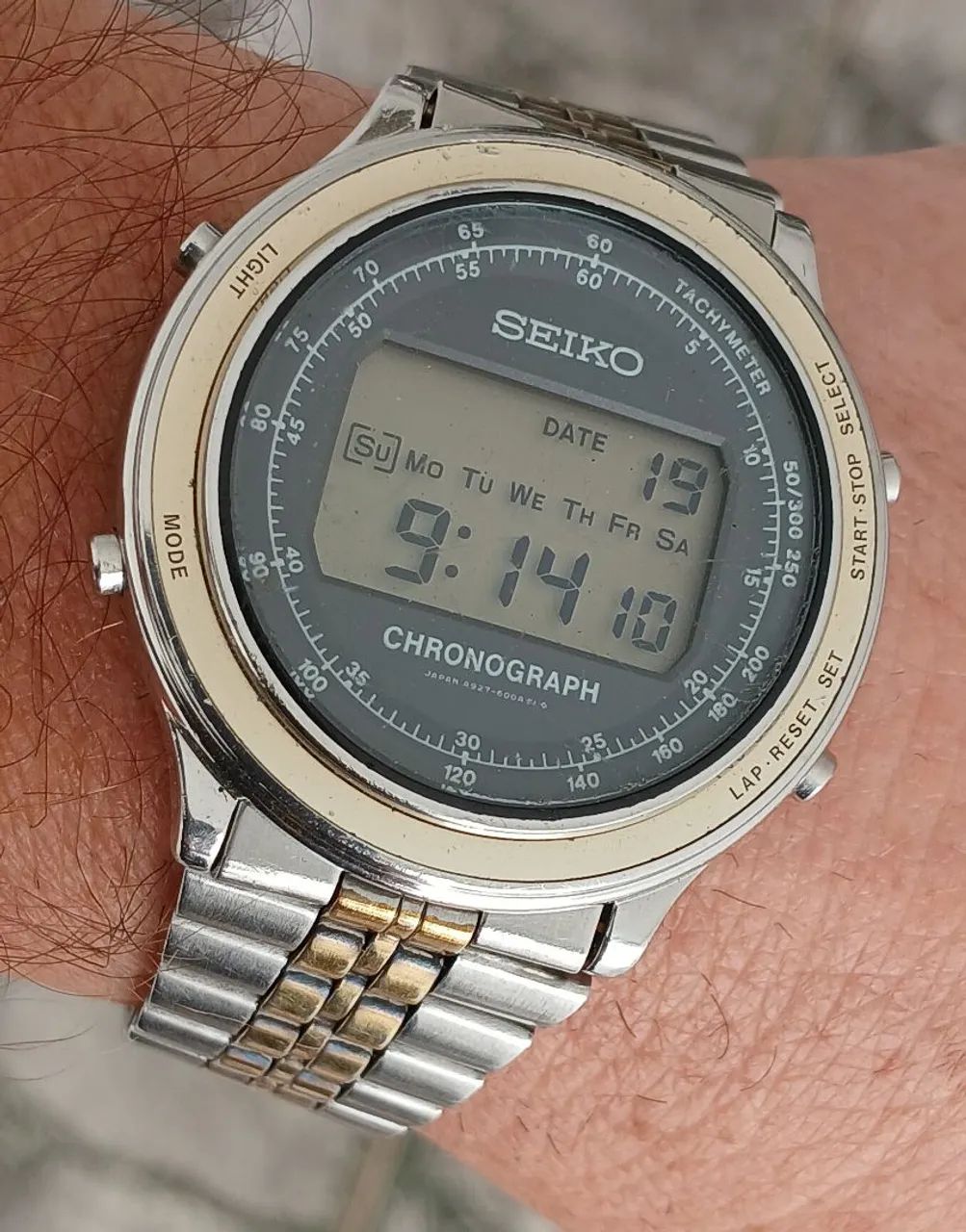 Raro Relógio antigo japonês Seiko SQ Chronograph digital anos 80  - Foto 6