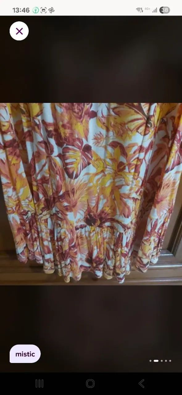 Saia longa estampada floral - Tamanho M - Foto 2
