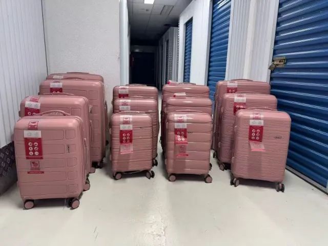 Kit 3 malas de viagem polipropileno (ziper duplo)