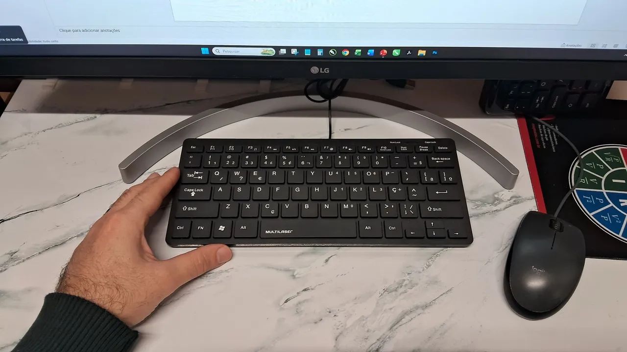 Teclado USB compacto multilaser mini teclado tc154 com fio - Foto 2