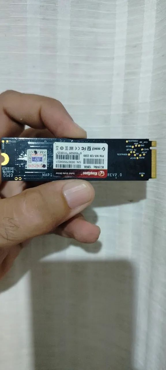 SSD NVMe M.2 128GB KingSpec NX Series PCIe Gen3 x4 - Excelente Estado