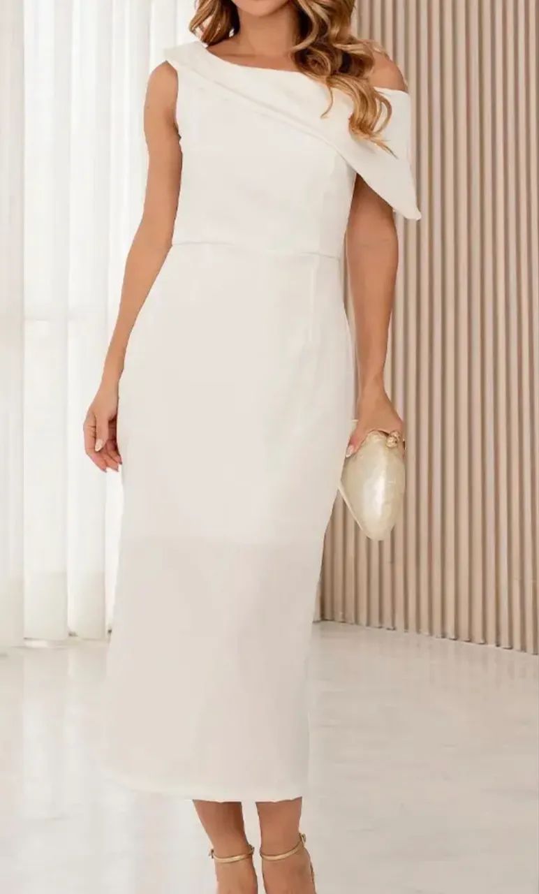Vestido branco midi G