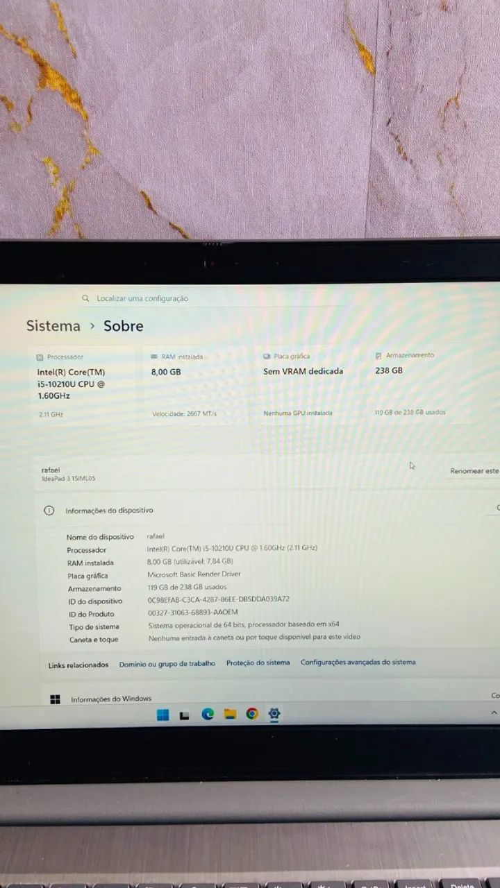 Notebook Lenovo IdeaPad 3i i5  8GB RAM SSD 256GB - Foto 5