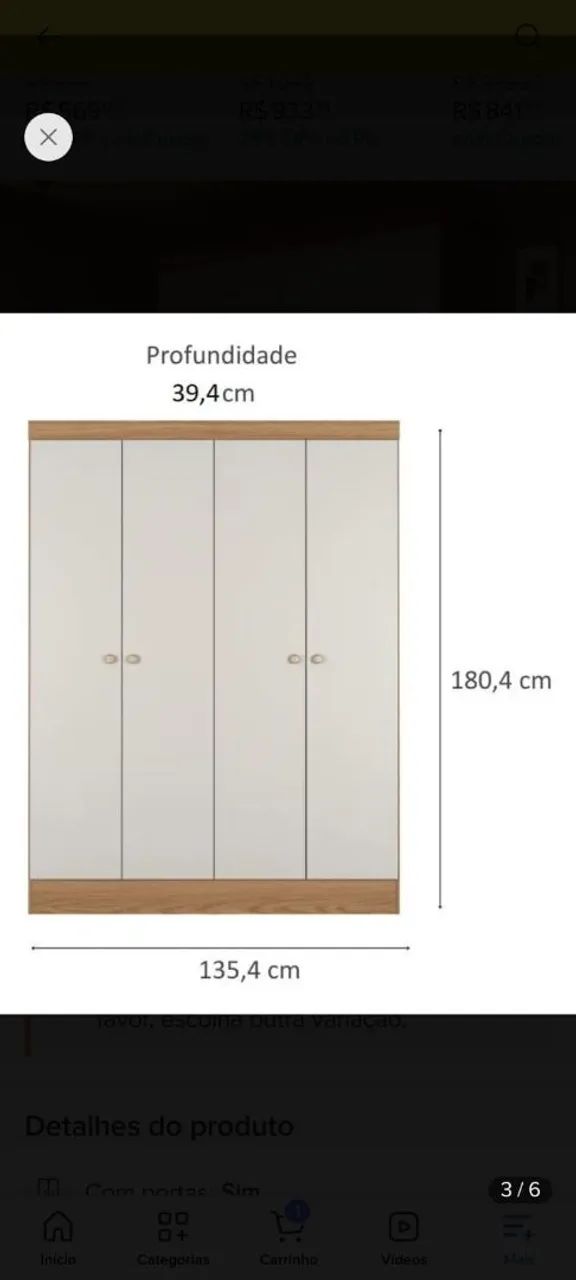 Guarda Roupa Casal Boreal 4 Portas