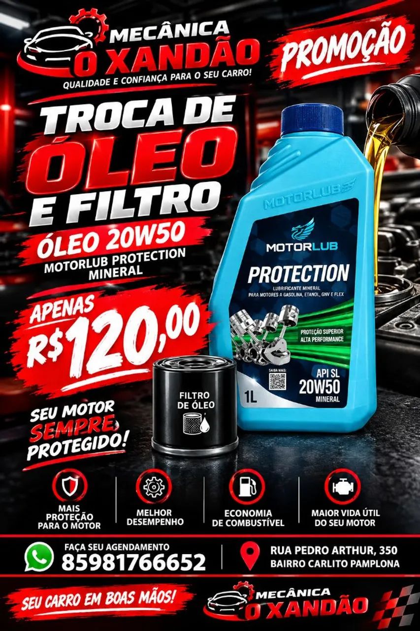 Troca de óleo e filtro 