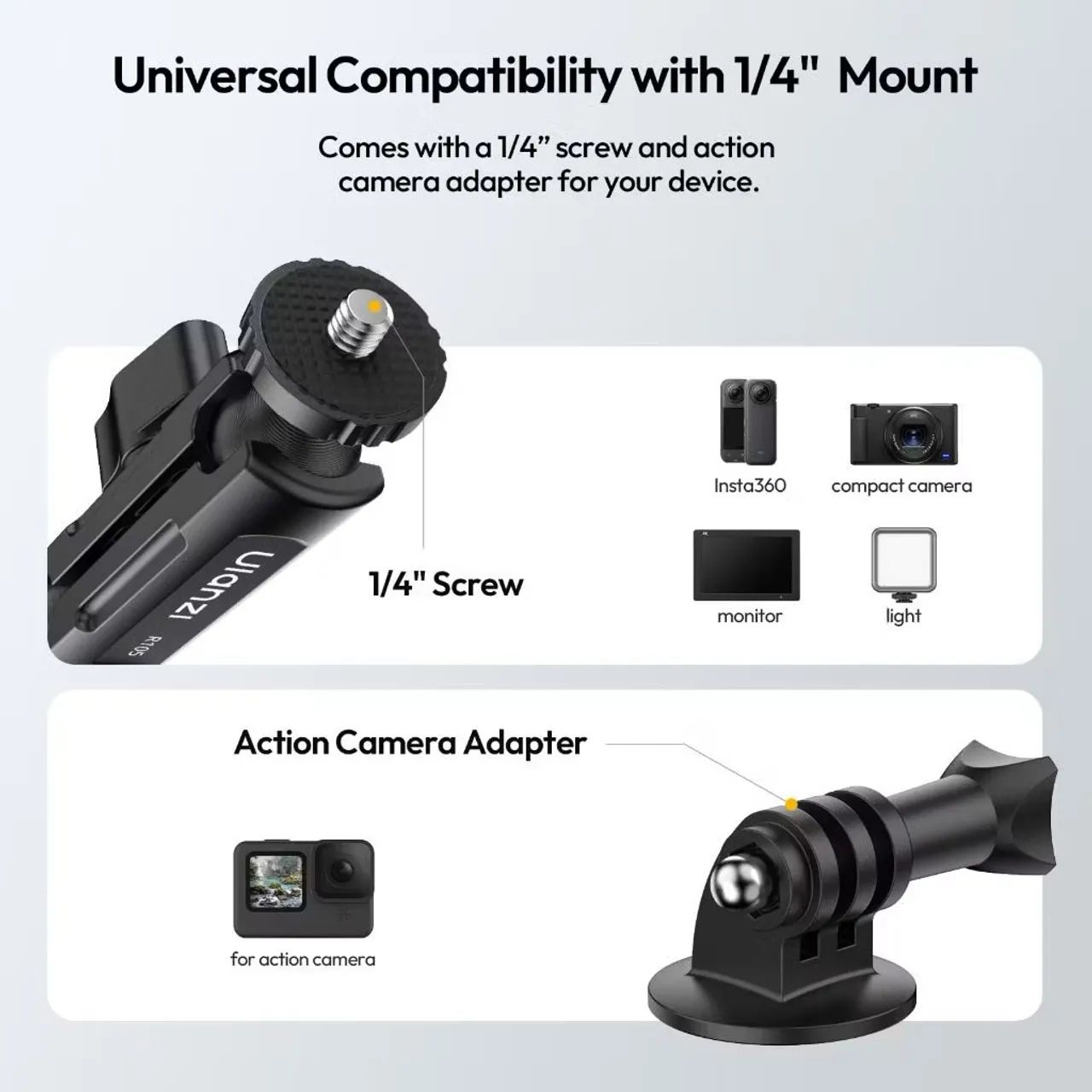 Suporte para Guidão com Adaptador GoPro Ulanzi R105 - Foto 4