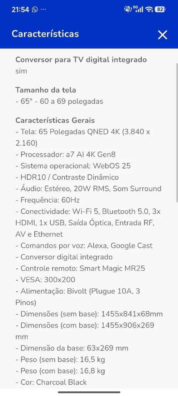 TV LG 65 POLEGADAS 70ASA - Foto 5