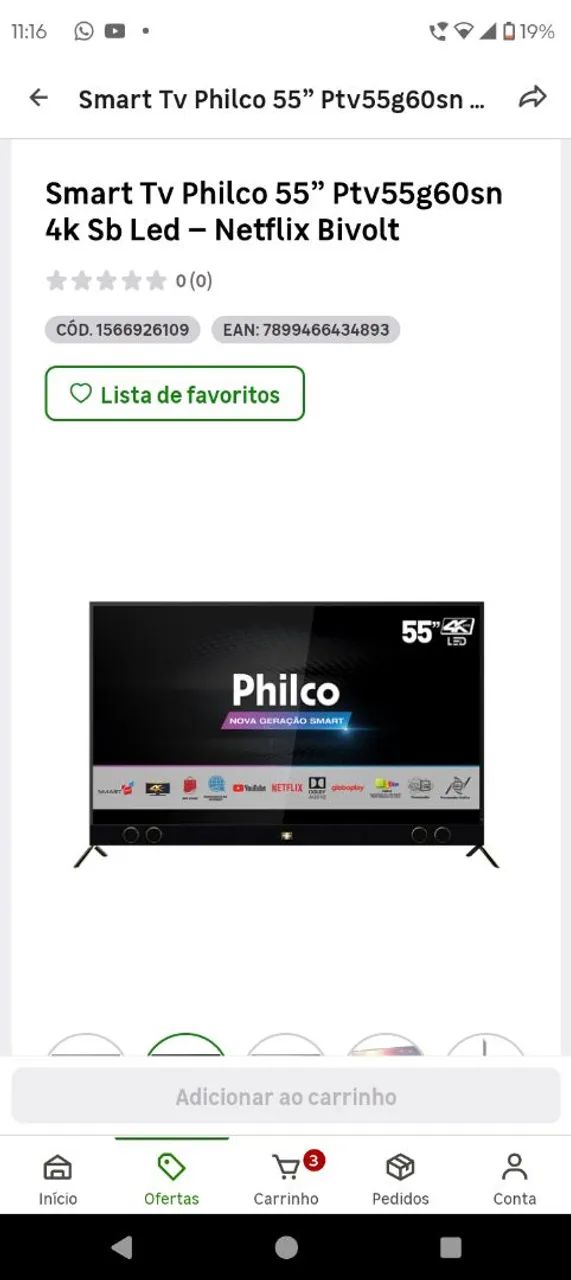 Smart Tv Philco 55? Ptv55g60sn 4k Sb Led