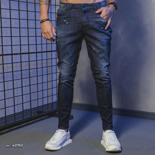 Cal ça masculina jeans destroyed - Foto 2