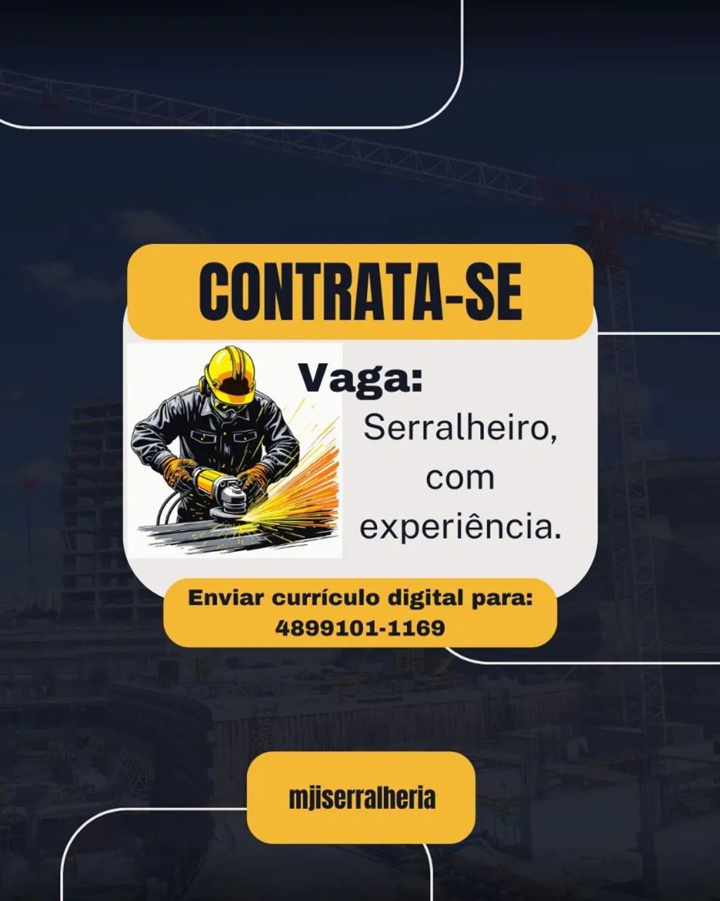 Contrata-se Serralheiro Com Experiência 
