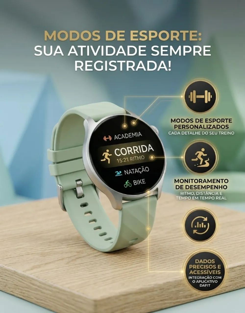 Smartwatch Wearzone Life Amoled 45mm Esportes iOS Android - Foto 3