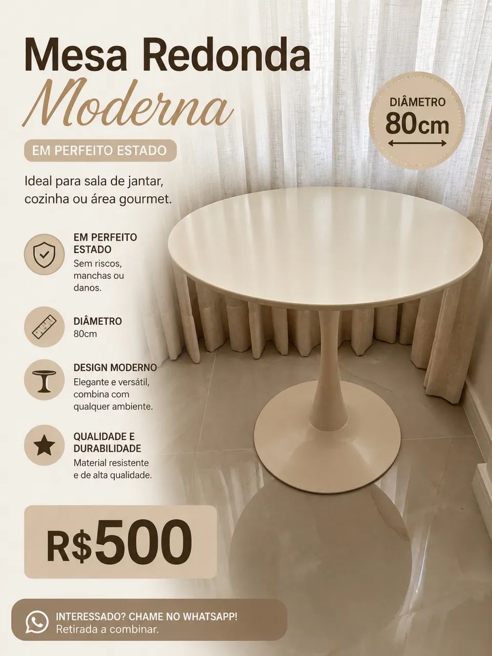 Mesa linda, moderna e versátil 