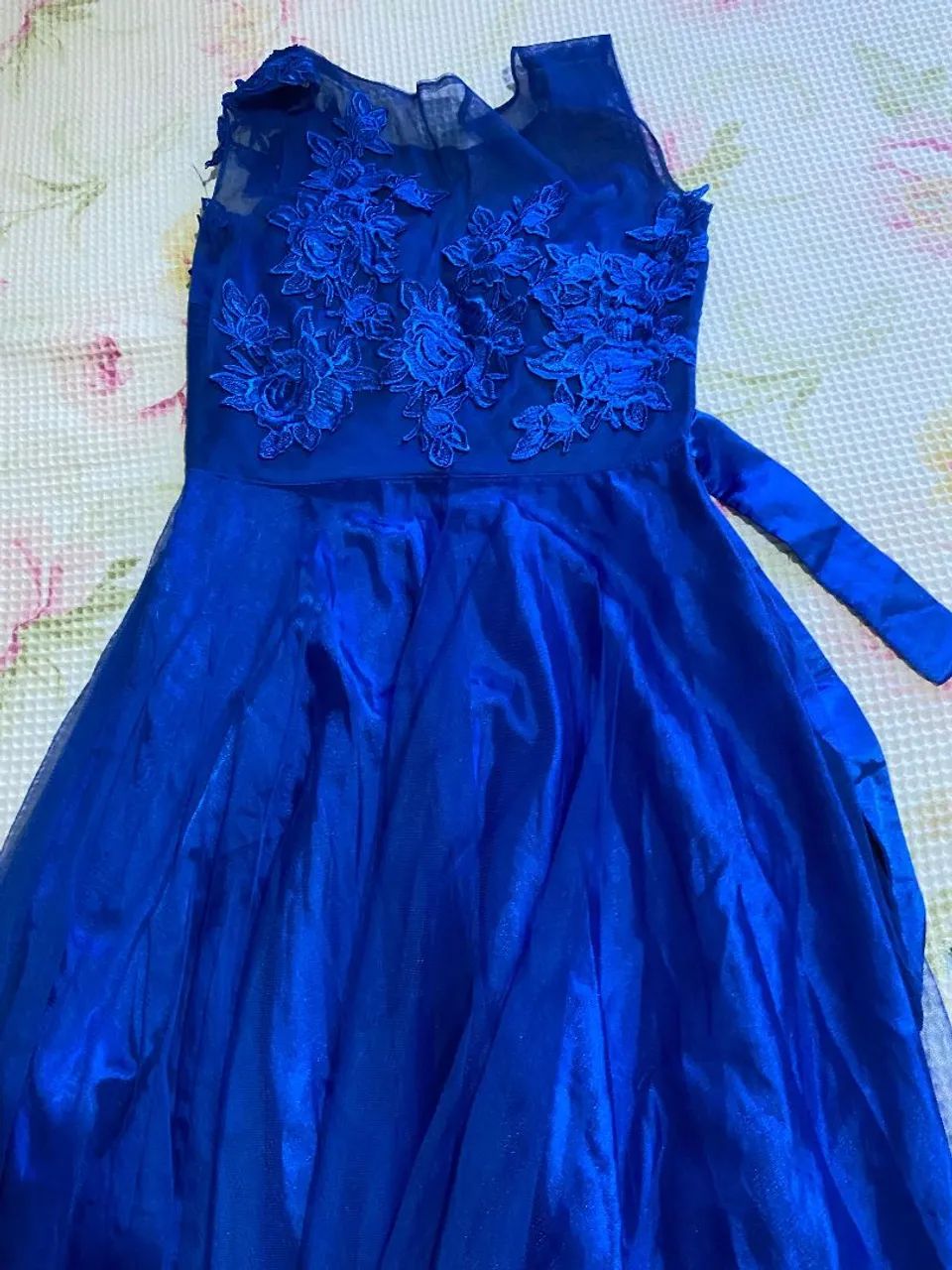 Vestido azul Usado uma vez Tamanho M - Foto 3