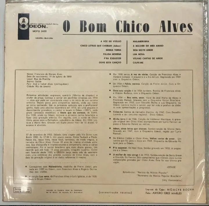 Vinil Francisco Alves, O Bom Chico Alves. - Foto 4