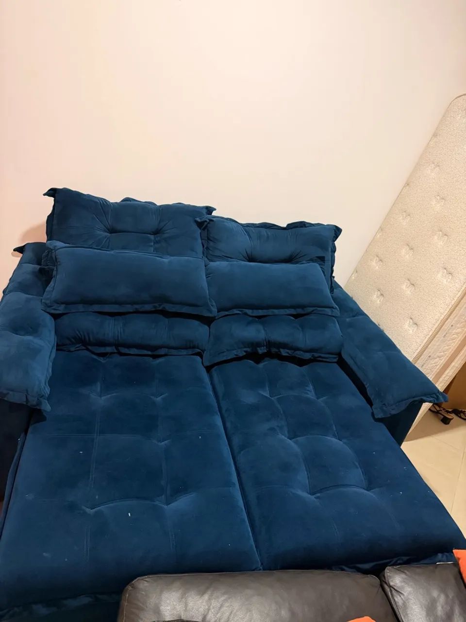 Sofá azul retrátil e reclinável 1,80L - Foto 4