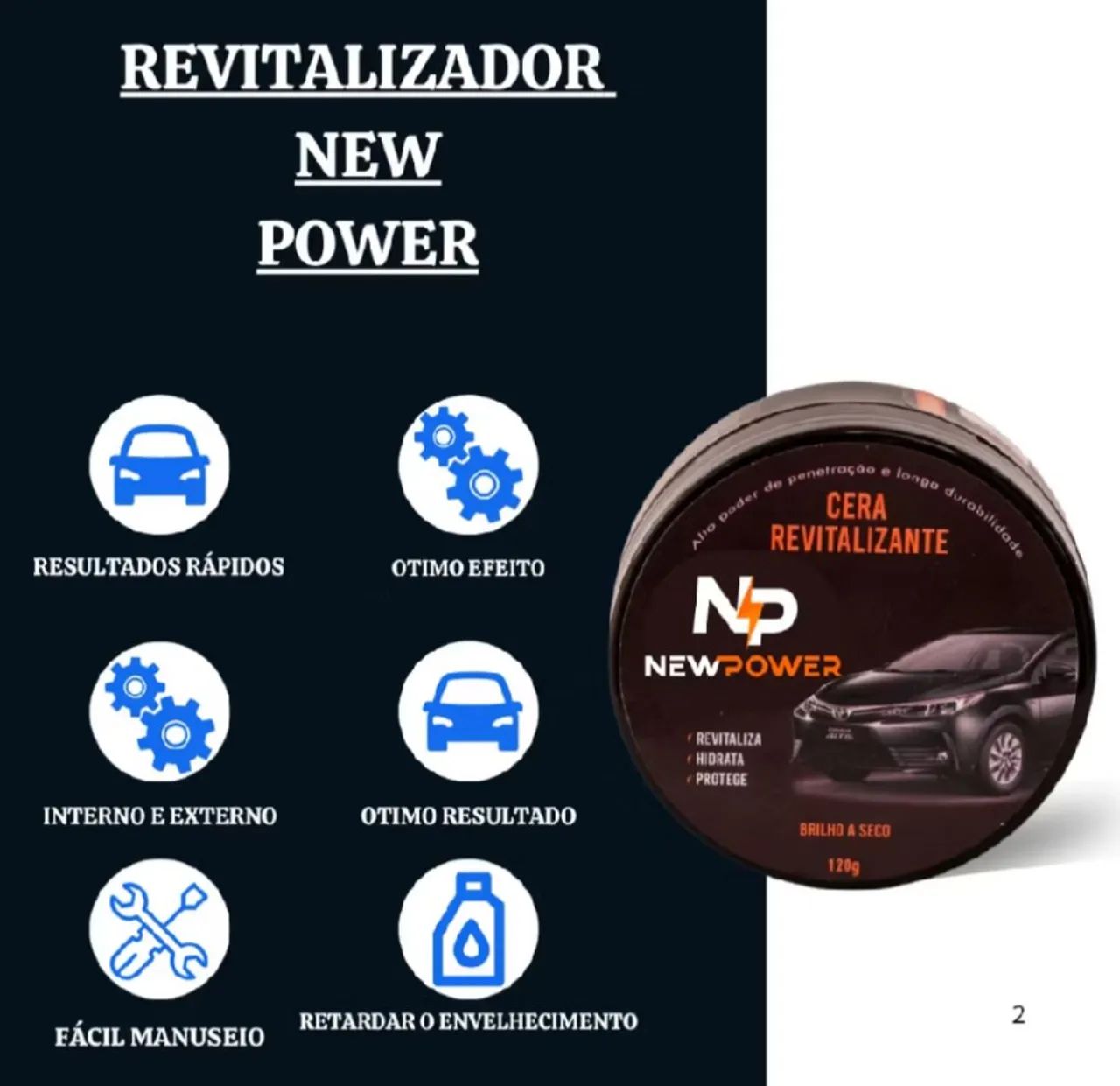 Revitalizador Cera de Plásticos NewPower Renova Parachoque. - Foto 3