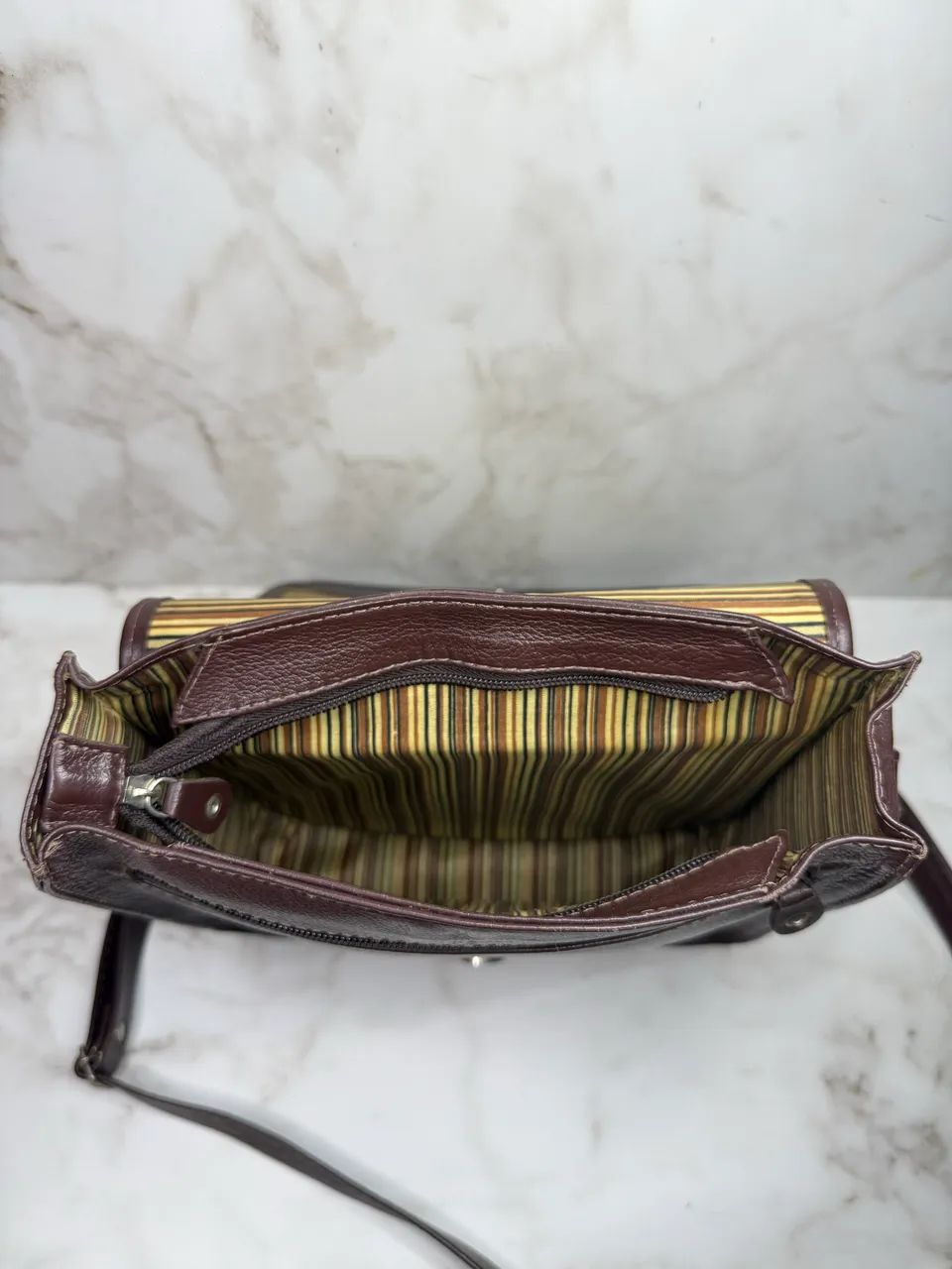Bolsa marrom couro legítimo  - Foto 5