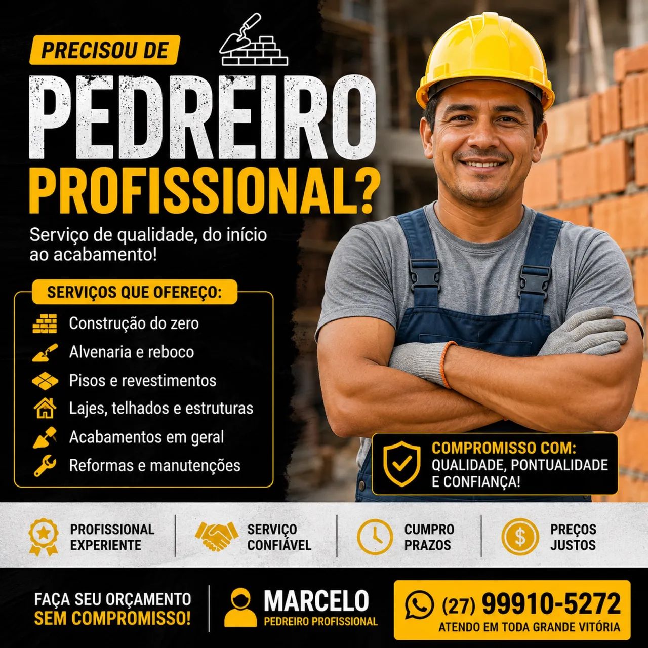 Pedreiro Profissional | Reformas, Construções e Acabamentos