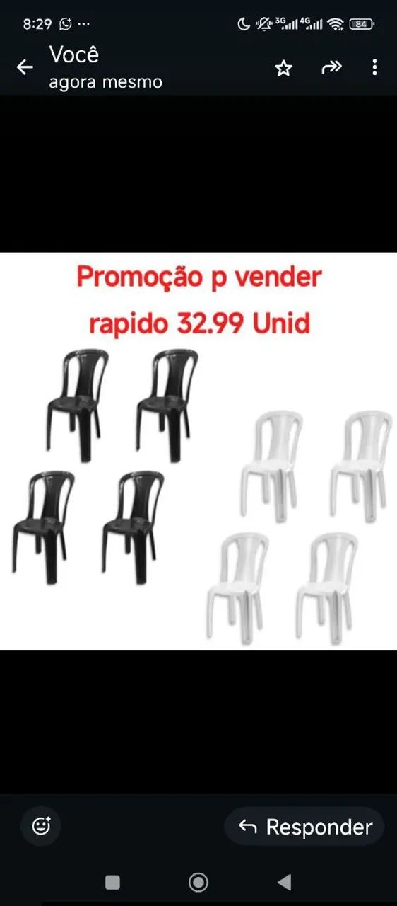 Cadeiras sem braço branco e preta - Foto 2