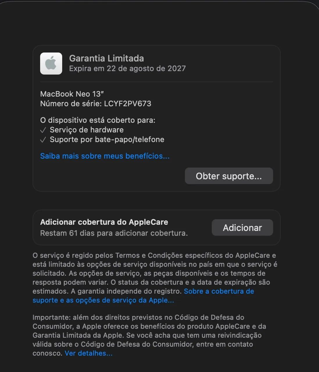 MacBook Neo ( ativado dia 22 agosto) - Foto 5