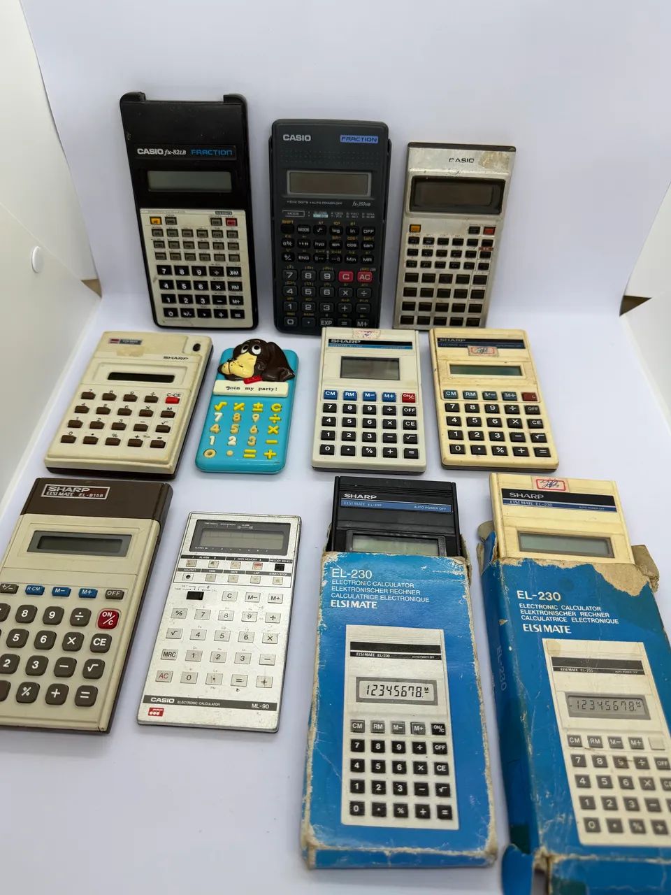 Lote de Calculadoras Antigas Casio, Sharp, Citizen e Outras
