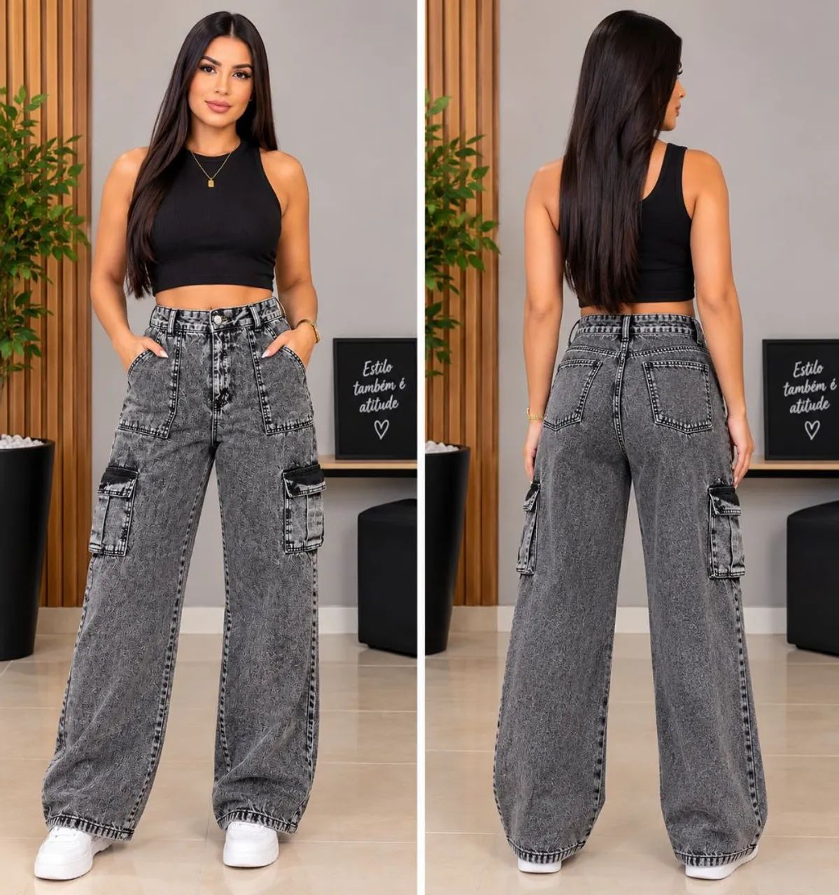 Calça cargo Wide leg - Foto 2