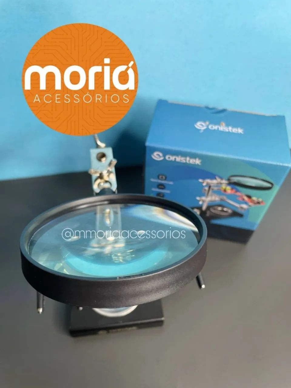 Lupa De Mesa Bancada Zoom 5x Lente Aumento Com Garras - Foto 4