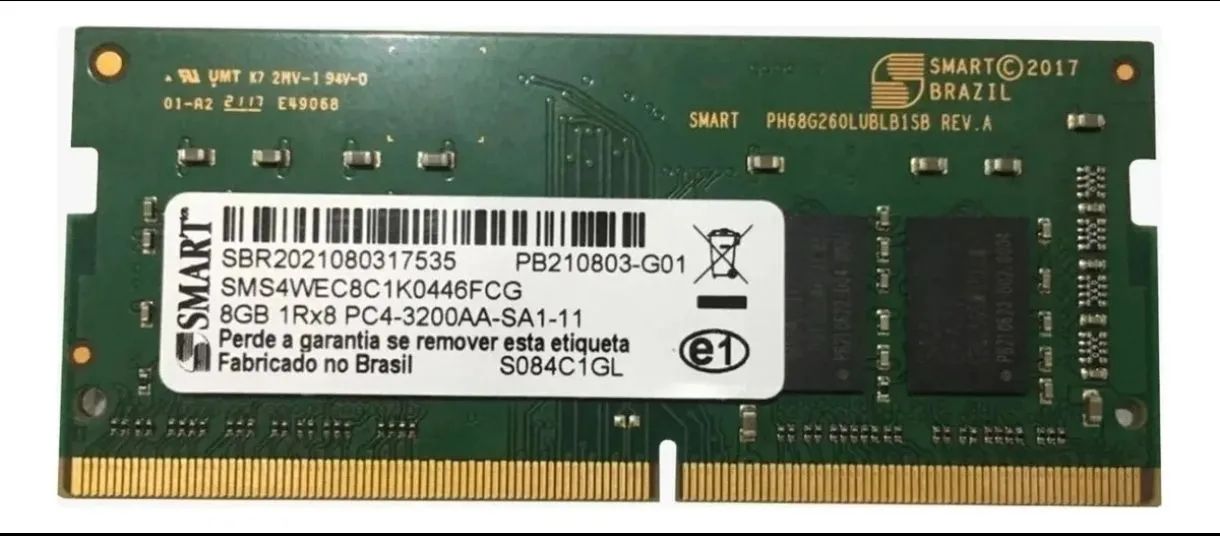 【中古】DDR4 3200 16GB(8GB*2) SP Memória RAM Notebook DDR4-3200 16GB(2x8) Smart usado - Memória RAM