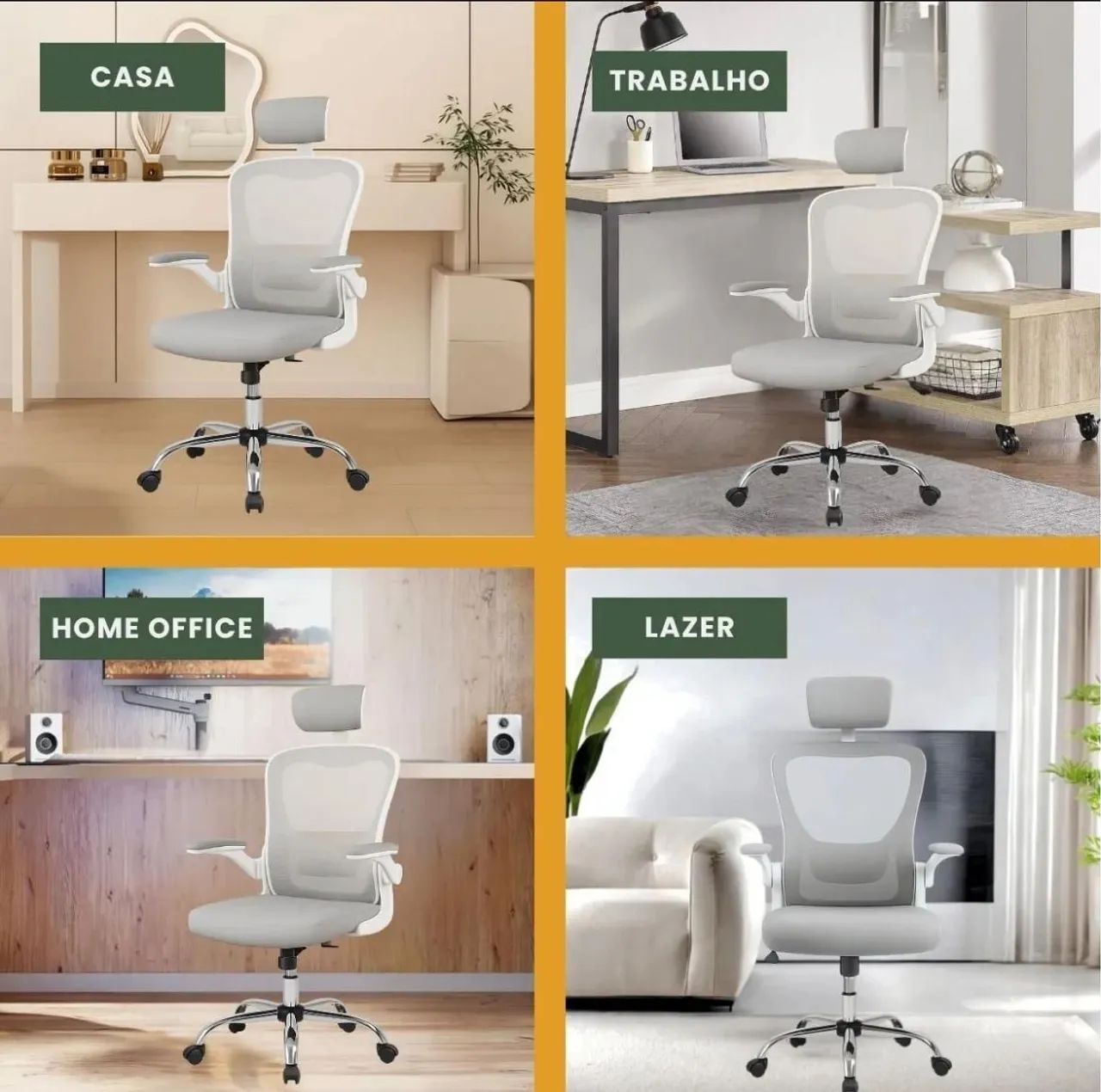 Cadeira ergonômica de escritório para trabalhar e estudar - Foto 5