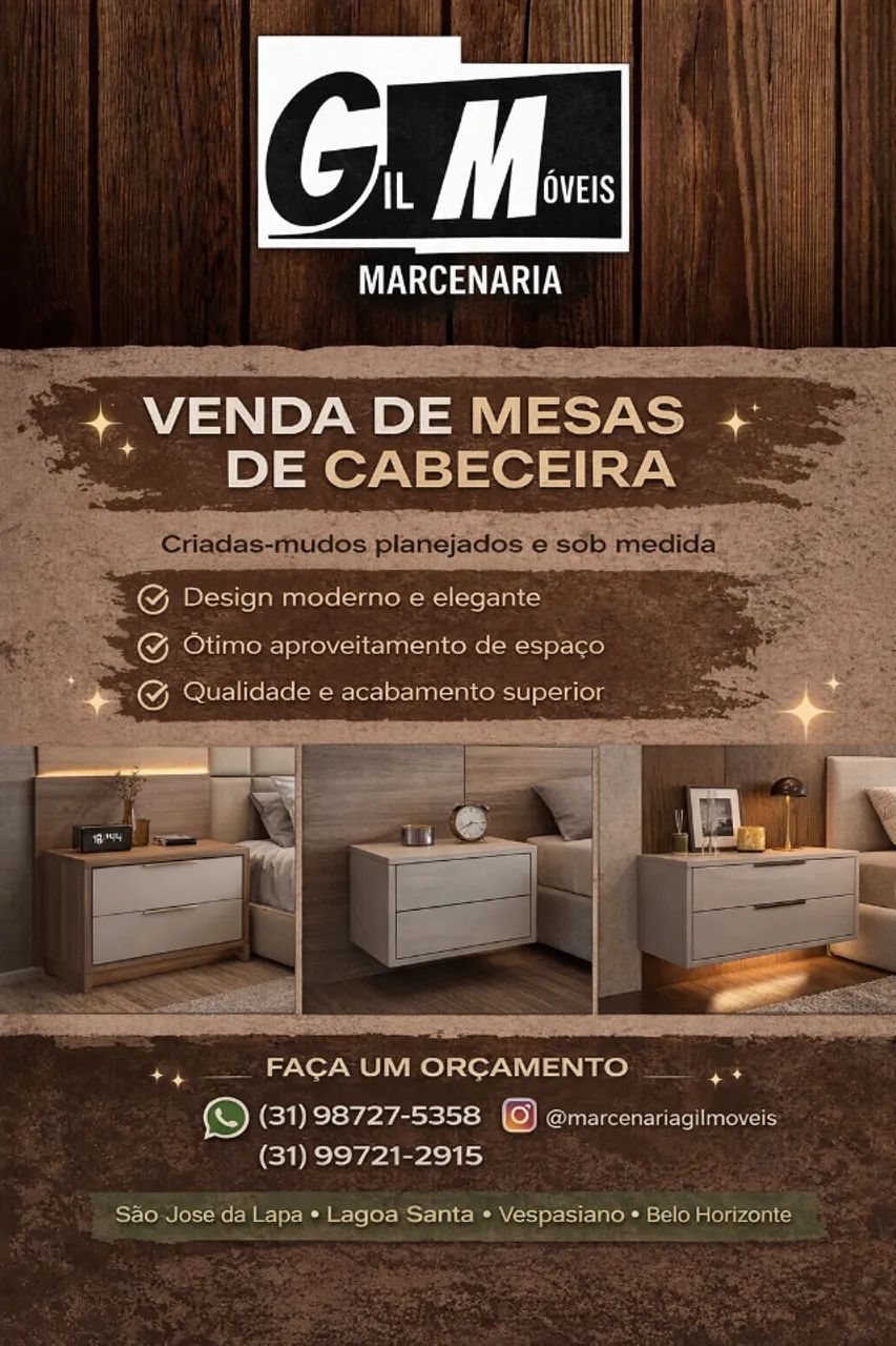 MESAS DE CABECEIRA EM MDF - QUALIDADE E ACABAMENTO SUPERIOR 