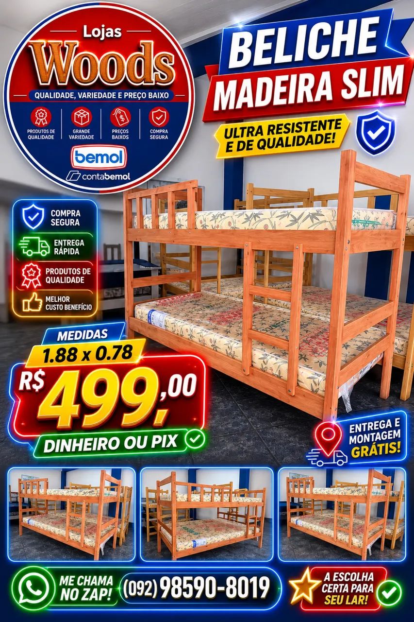 Beliche Madeira R$ 549,00 Novo 