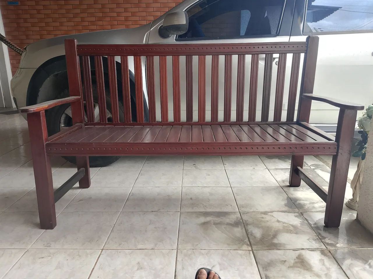 banco de madeira maçaranduba 3 lugares  - Foto 4