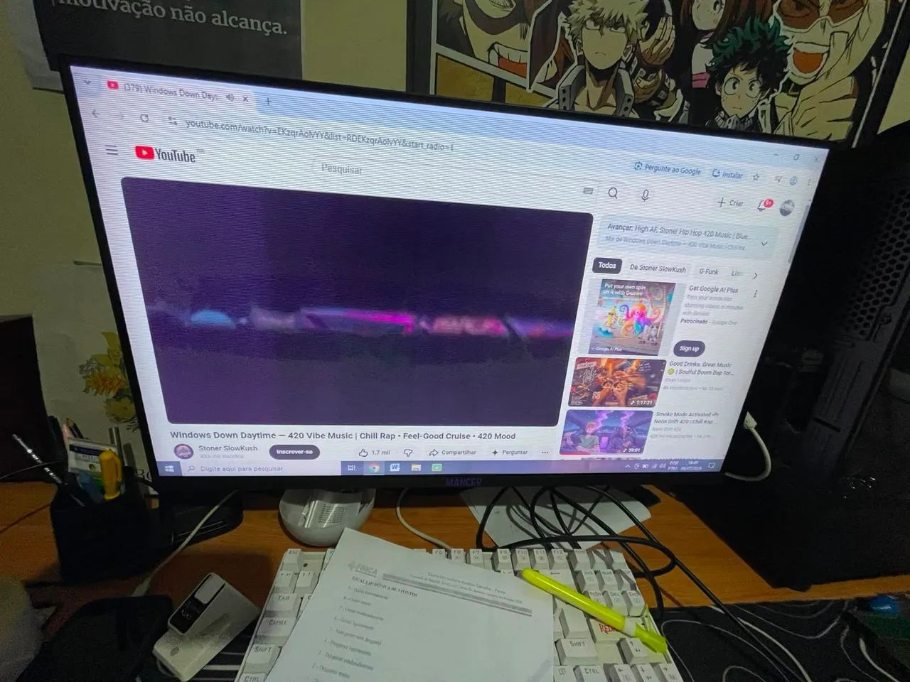 Monitor com defeito