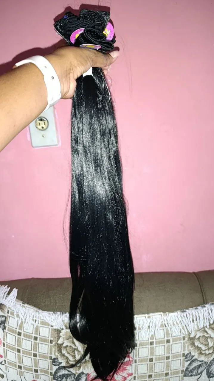 Cabelo Bio Humano, 300 gemas e 60 cm (NUNCA USADO)