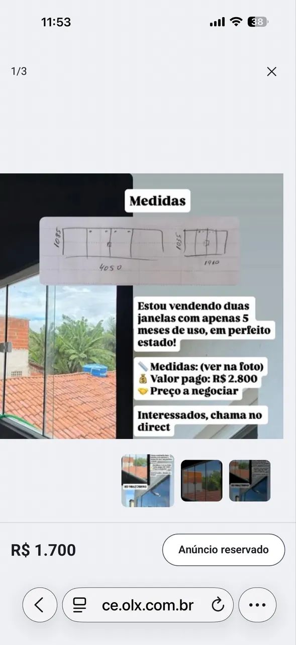2 Janelas de vidro 