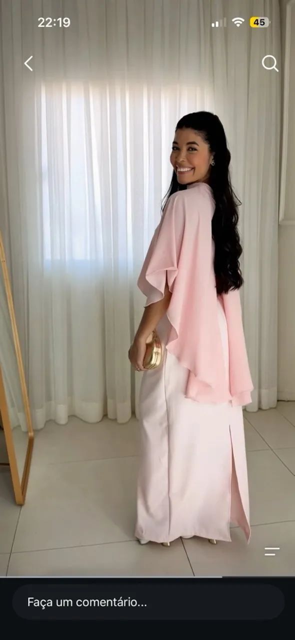 Vestido Capa Rosa - Foto 2