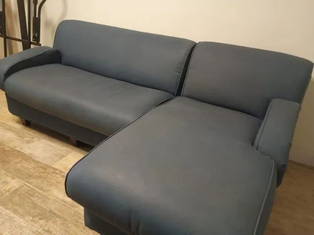 Sofa 3 lugares semi-novo com Chaise e tecido Acquablock-Impermeavel - Foto 3