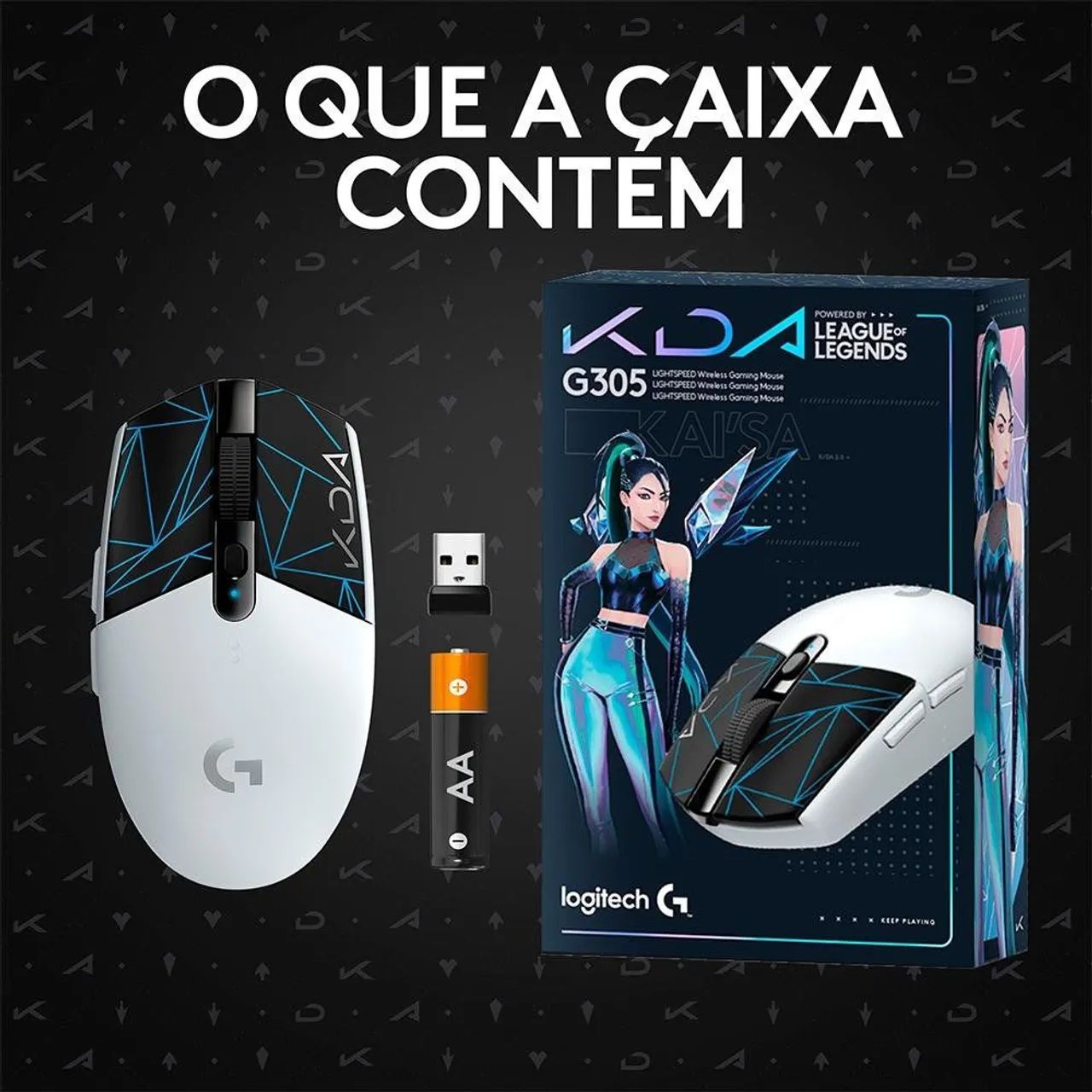 Mouse Gamer Sem Fio Logitech G305 K/DA - Edição Especial League of Legends ( Novo/ Cx Lacr - Foto 3