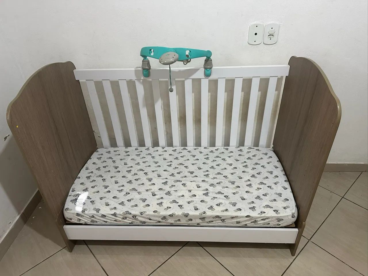 Berço Infantil 2 em 1 Rústico Branco  - Foto 2