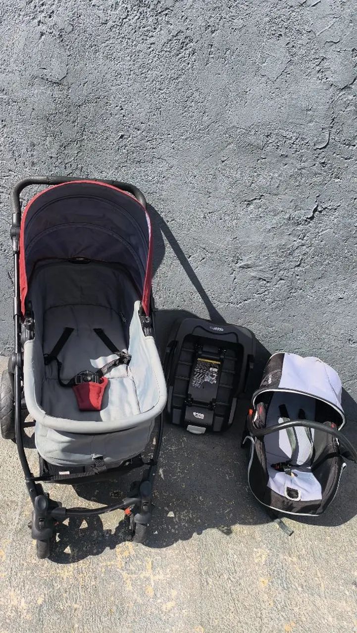 CarriCarrinho Moisés e bebe conforto c/base Kiddo