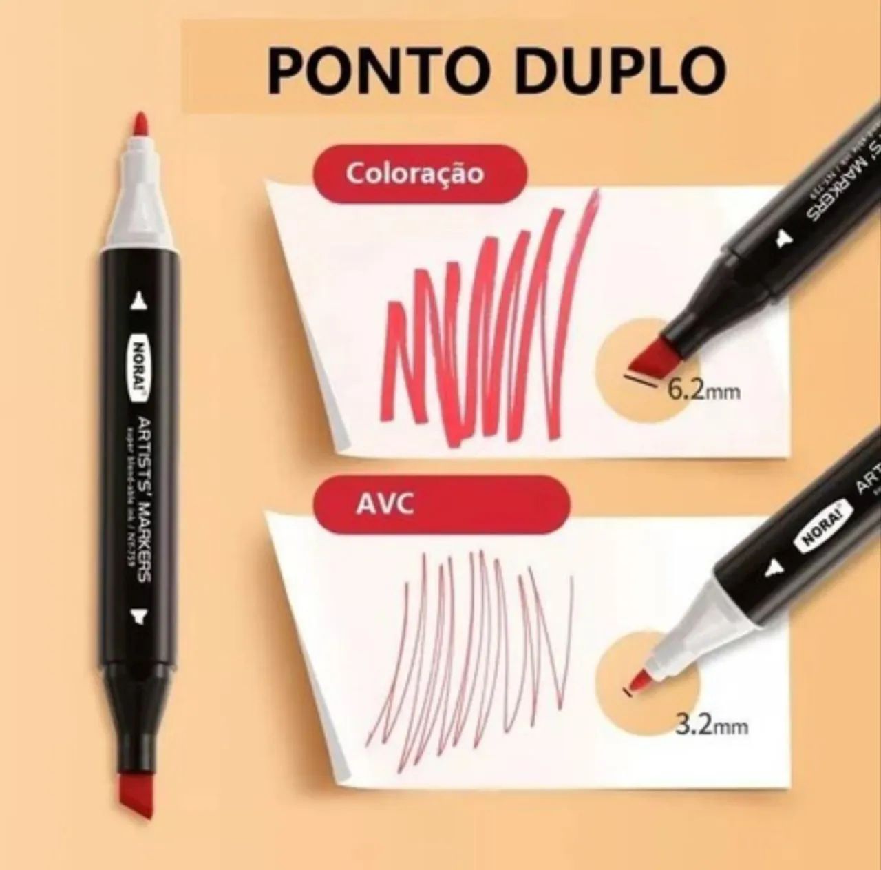 Canetas TOUCH Ponta Dupla com 48 Cores - Foto 2