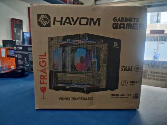 Gabinete Gamer Aquário HAYOM GB1787 - Com 3 Fans, Lacrado - Foto 3
