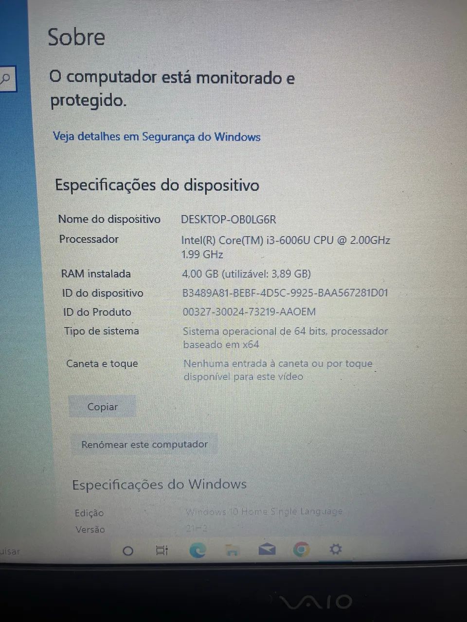 Notebook vaio VJC141F11X Windows 10 - Foto 2