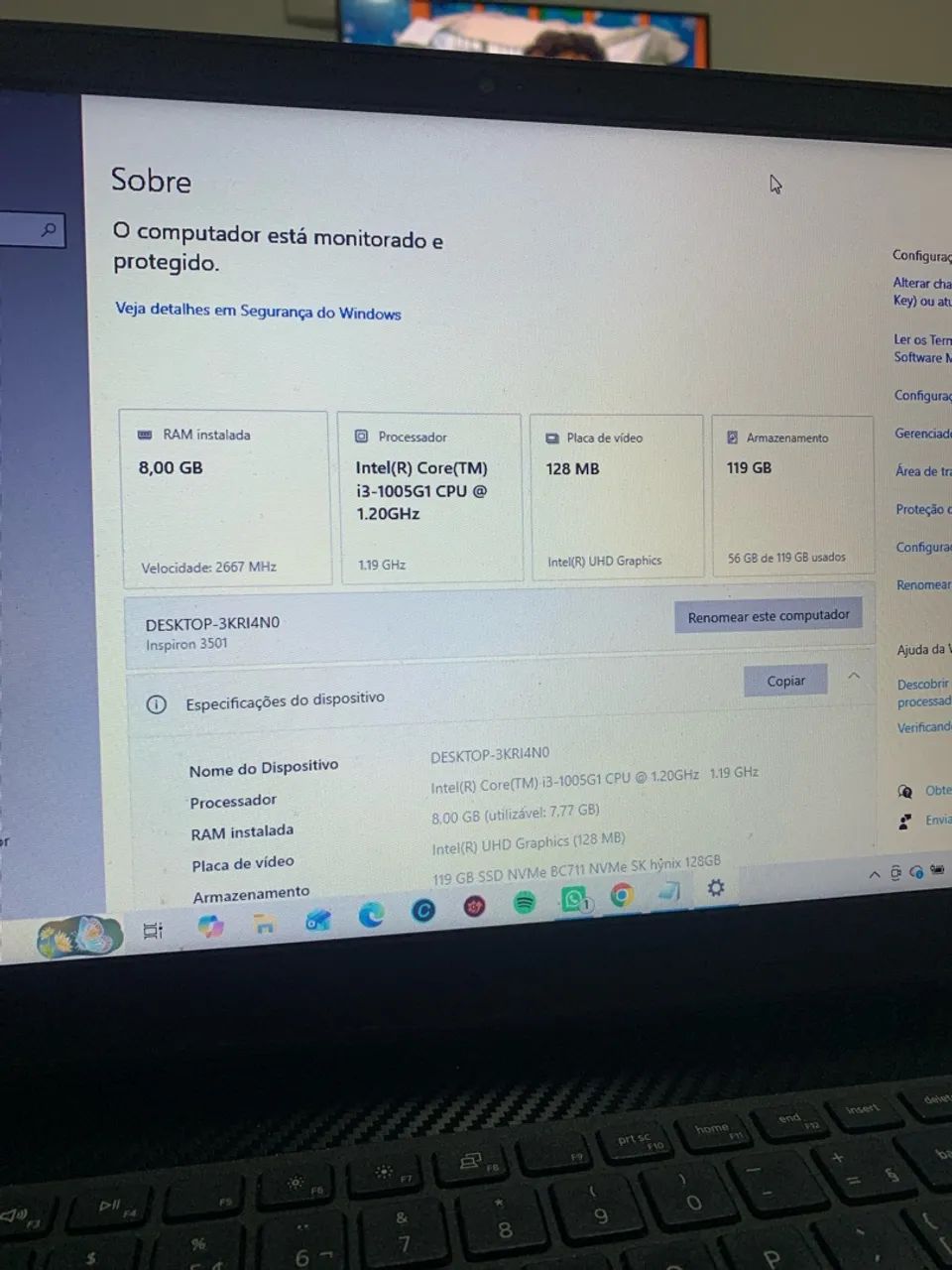 Notebook Dell 8gb de ram ssd (Rápido)  - Foto 3