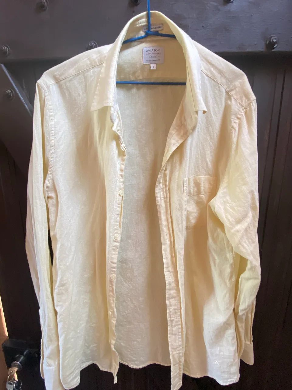 Camisa aviator original, linho com algodão. Semi nova, excelente estado.