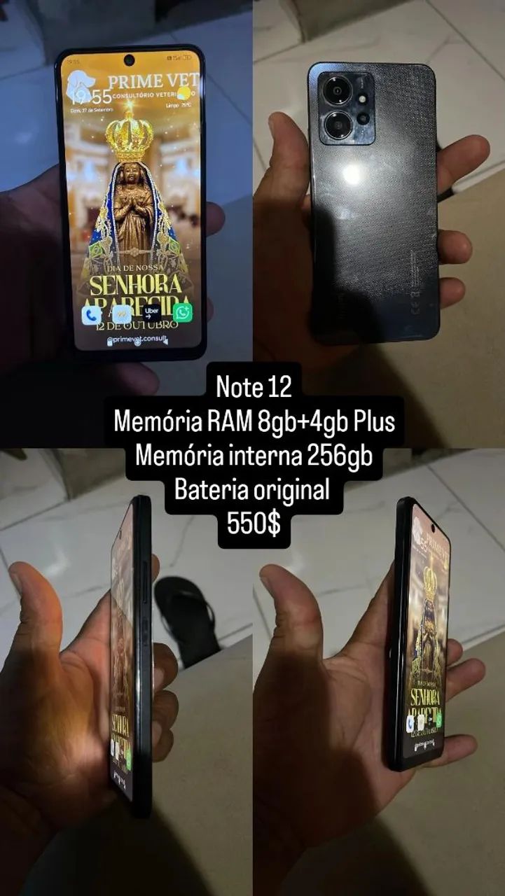 Vd/Tr Note 12 8gb+4gb ram com 256gb It.