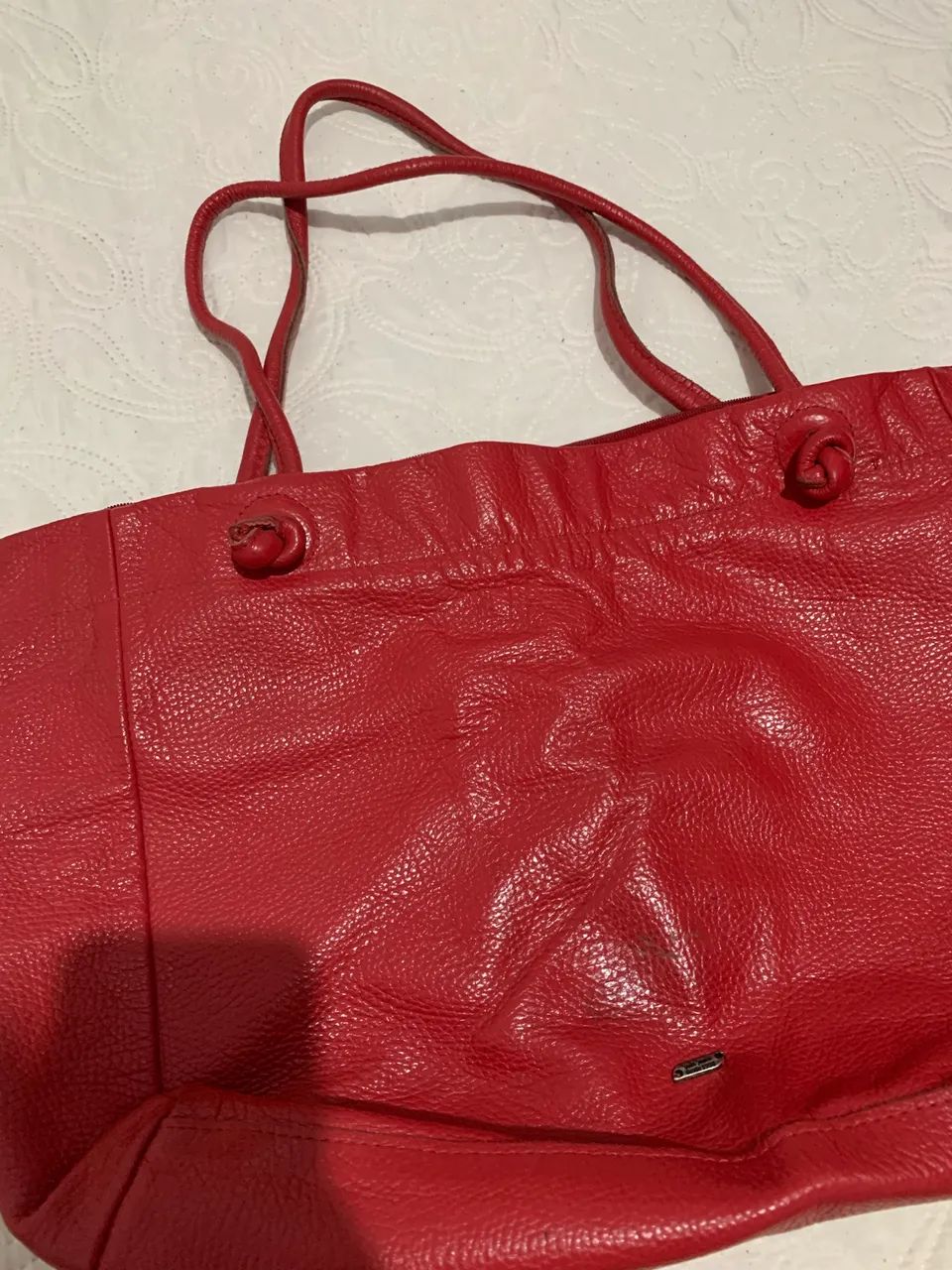 Bolsa de Couro Vermelha Via Mia - Foto 3